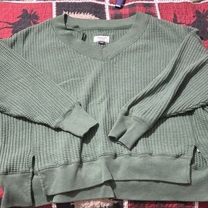 American Eagle Universal Thread Sage Green V-Neck Sweater